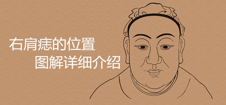 Detailed illustration of the position of the mole on the right shoulder